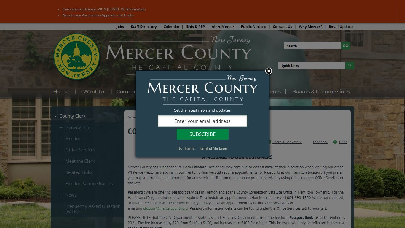 County Clerk | Mercer County, NJ