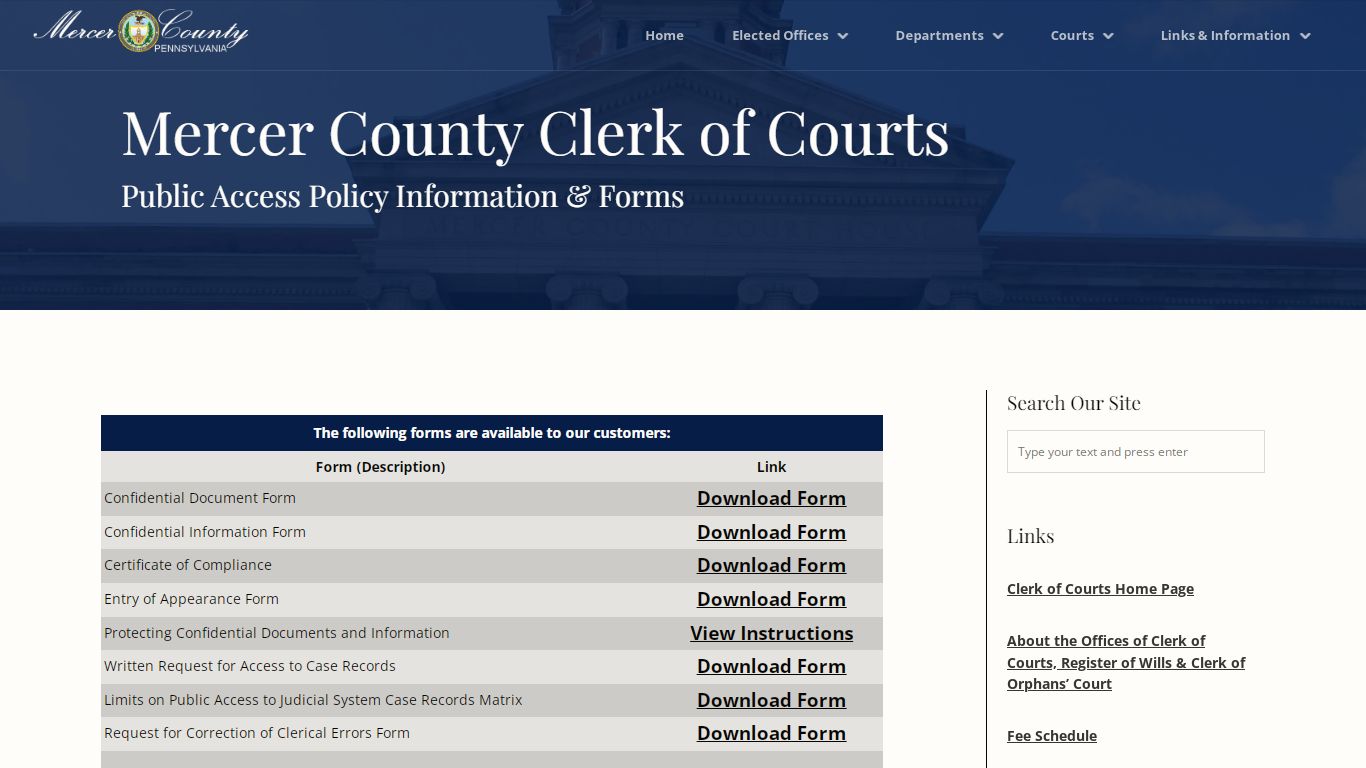 Mercer County Clerk of Courts